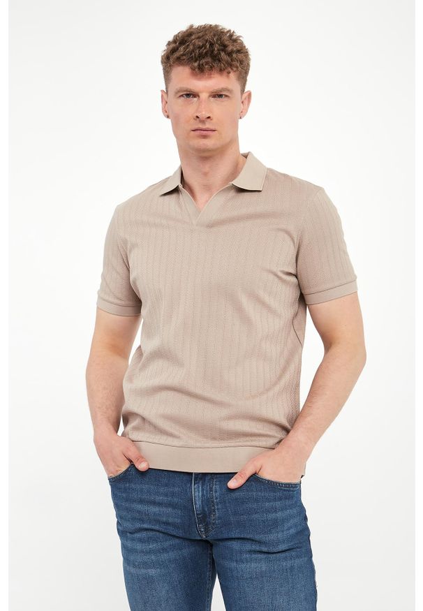 Polo męskie dzianinowe Baronito JOOP!. Typ kołnierza: polo. Materiał: dzianina