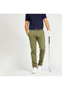 INESIS - Spodnie do golfa męskie Inesis MW500. Kolor: brązowy, wielokolorowy, zielony. Materiał: elastan, poliester, bawełna, materiał. Sport: golf