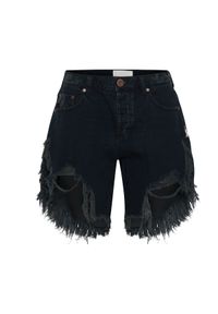 ONETEASPOON - Szorty jeansowe Frankies. Kolor: czarny. Materiał: jeans. Wzór: aplikacja #6