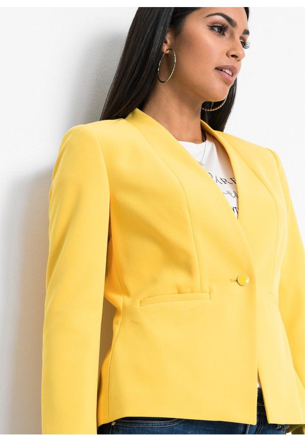 bonprix - Żakiet. Kolor: żółty. Styl: elegancki