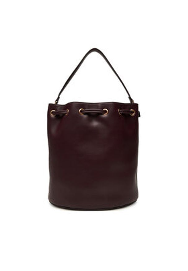 Calvin Klein Torebka Bold Ck Large Bucket Bag LV04F3232G Bordowy. Kolor: czerwony. Materiał: skórzane