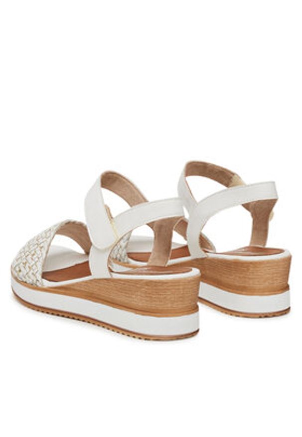 Remonte Sandały D6465-80 Biały. Kolor: biały. Materiał: skóra