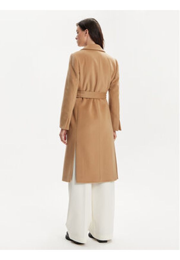 MAX&Co. Płaszcz wełniany Runaway 2418011024200 Brązowy Regular Fit. Kolor: brązowy. Materiał: wełna
