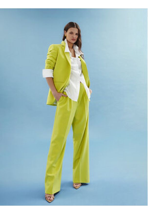 Hugo Spodnie materiałowe Helepher 50508637 Zielony Relaxed Fit. Kolor: zielony. Materiał: syntetyk, wiskoza