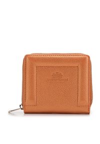 Wittchen - Damski portfel skórzany z ozdobnym brzegiem mały pomarańczowy. Kolor: pomarańczowy. Materiał: skóra #1