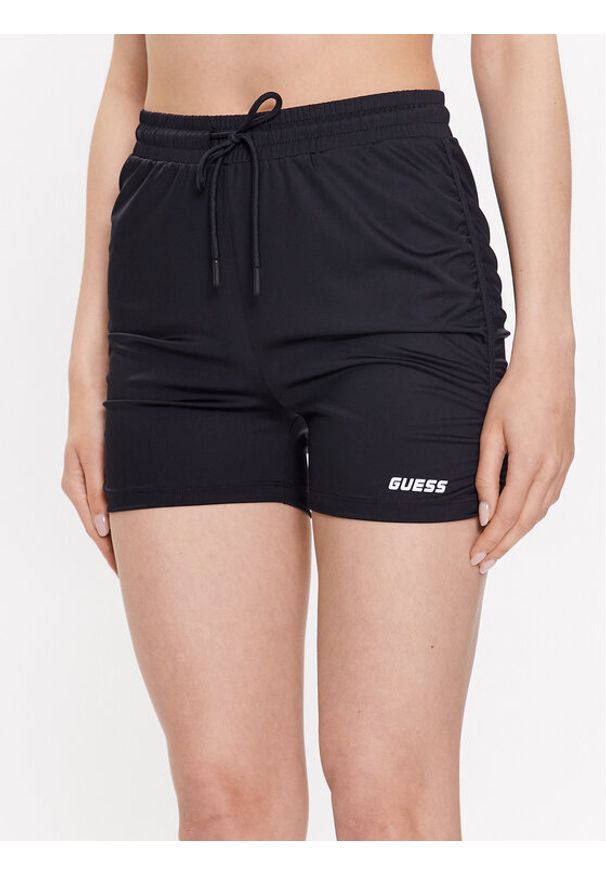 Guess Szorty sportowe Ella V3GD14 MC04A Czarny Slim Fit. Kolor: czarny. Materiał: syntetyk