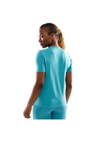 SIROKO - Damska koszulka treningowa z krótkim rękawem Fitness Siroko Euphoria. Kolor: niebieski. Materiał: tkanina. Długość rękawa: krótki rękaw. Długość: krótkie. Sport: fitness