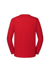 FRUIT OF THE LOOM - Koszulka Z Długim Rękawem Unisex Dla Dorosłych Iconic 195. Kolor: czerwony. Długość rękawa: długi rękaw. Długość: długie