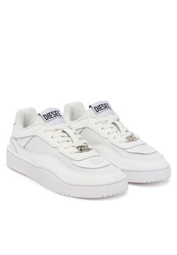 Diesel Sneakersy S-Oval Skate Low Y03511P8123 T1002 Biały. Kolor: biały. Materiał: skóra. Sport: skateboard