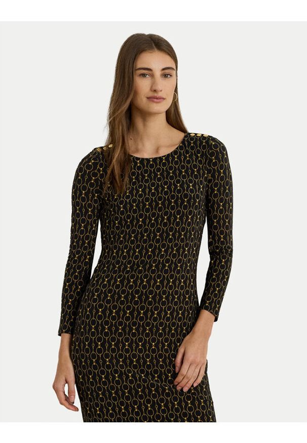 Lauren Ralph Lauren - LAUREN RALPH LAUREN Sukienka codzienna 200980037001 Czarny Slim Fit. Okazja: na co dzień. Kolor: czarny. Materiał: syntetyk. Typ sukienki: proste. Styl: casual