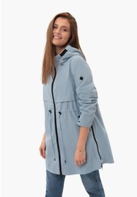 Volcano - Lekki płaszcz J-GLORI. Okazja: na co dzień. Kolor: niebieski. Materiał: materiał. Sezon: wiosna. Styl: casual #1