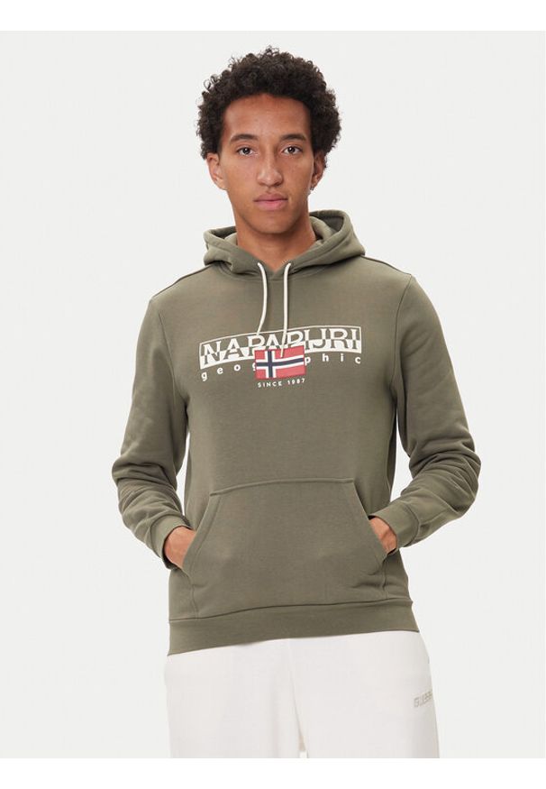Napapijri Bluza B-Aylmer NP0A4I1D Khaki Regular Fit. Kolor: brązowy. Materiał: bawełna
