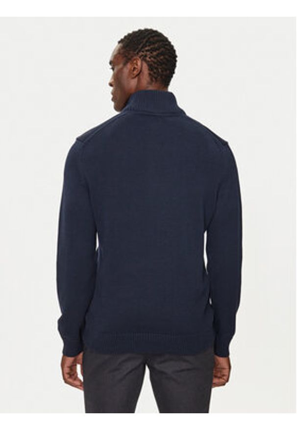 GANT - Gant Sweter Casual Cotton Half Zip 8030170 Granatowy Regular Fit. Okazja: na co dzień. Kolor: niebieski. Materiał: bawełna. Styl: casual
