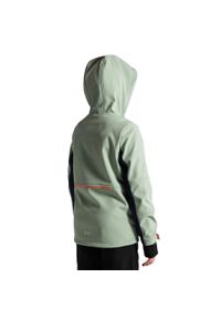 Kurtka turystyczna dla dzieci Lemon Explore WL5 wodoodporna softshell. Kolor: zielony. Materiał: poliester, elastan