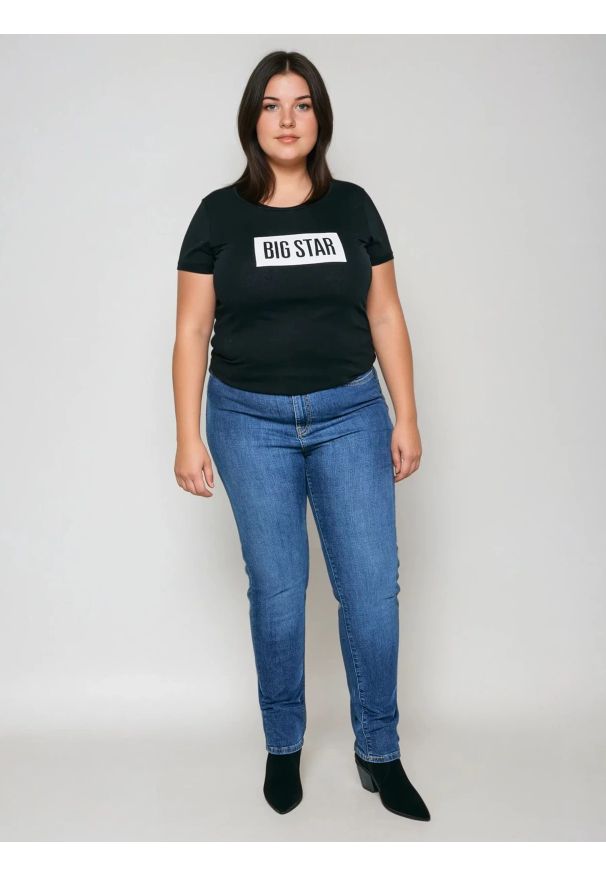 Big-Star - Koszulka damska z nadrukiem czarna Oneidasa 906. Kolor: czarny. Materiał: jeans. Wzór: nadruk. Styl: klasyczny, sportowy