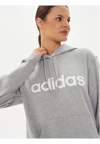 Adidas - adidas Bluza Essentials Linear Hoodie IC6884 Szary Regular Fit. Kolor: szary. Materiał: bawełna #5