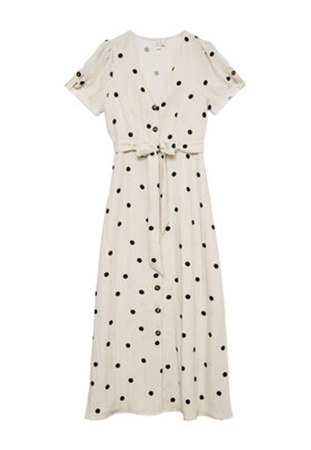 Vero Moda Sukienka koszulowa Joan 10343501 Beżowy Regular Fit. Kolor: beżowy. Materiał: wiskoza. Typ sukienki: koszulowe