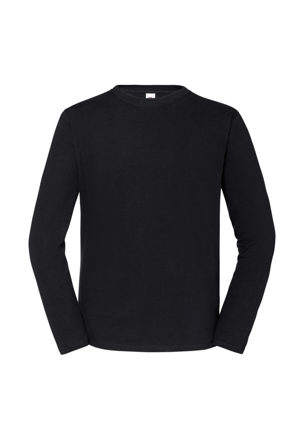 FRUIT OF THE LOOM - Koszulka Z Długim Rękawem Unisex Adult Iconic 195 Plain. Kolor: czarny. Długość rękawa: długi rękaw. Długość: długie