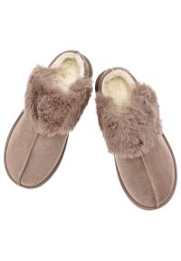 Brązowe Kapcie Vinceza Ciepłe Domowe Obuwie Damskie. Okazja: do domu. Kolor: brązowy. Materiał: materiał. Szerokość cholewki: normalna #6