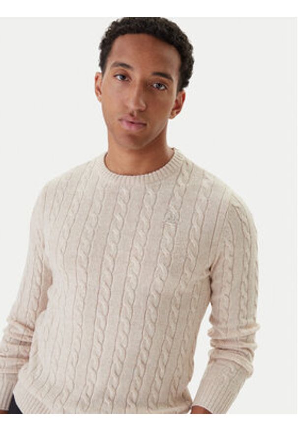 Robe di Kappa Sweter 63111DW Beżowy Regular Fit. Kolor: beżowy. Materiał: wełna