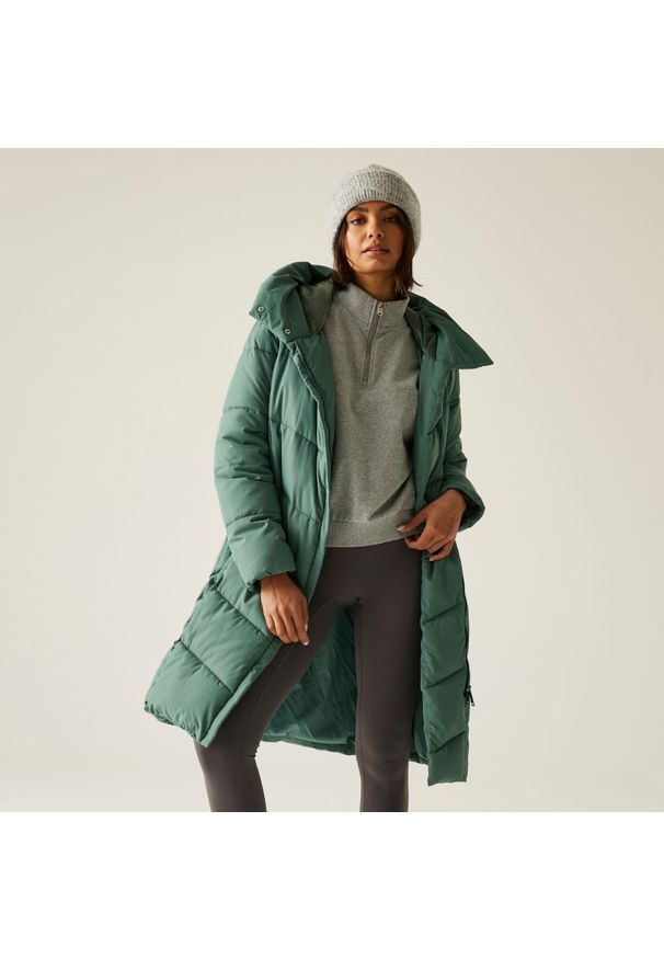Regatta - Nurie Damska kurtka turystyczna z przegrodami. Kolor: zielony. Materiał: puch. Sport: turystyka piesza