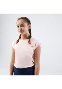 ARTENGO - Koszulka do tenisa dla dziewczynek Artengo TTS500. Kolor: różowy. Materiał: elastan, poliester, tkanina, materiał. Sport: tenis
