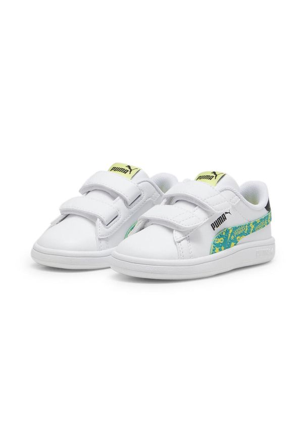 Puma - Sneakersy dla małych dzieci PUMA Smash 3.0 Masked Hero PUMA. Kolor: żółty, biały, wielokolorowy, zielony. Materiał: skóra. Szerokość cholewki: normalna. Wzór: nadruk