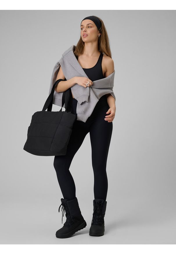 4f - 4F Legginsy dzianinowe prążkowane damskie - czarne XXL. Okazja: na co dzień. Stan: podwyższony. Kolor: czarny. Materiał: prążkowany, dzianina. Długość: długie. Wzór: gładki. Styl: casual