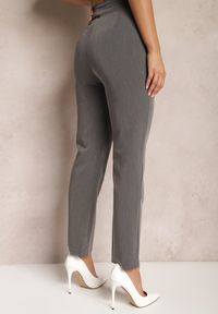 Renee - Szare Spodnie Garniturowe High Waist Zimara. Stan: podwyższony. Kolor: szary. Materiał: tkanina. Wzór: gładki