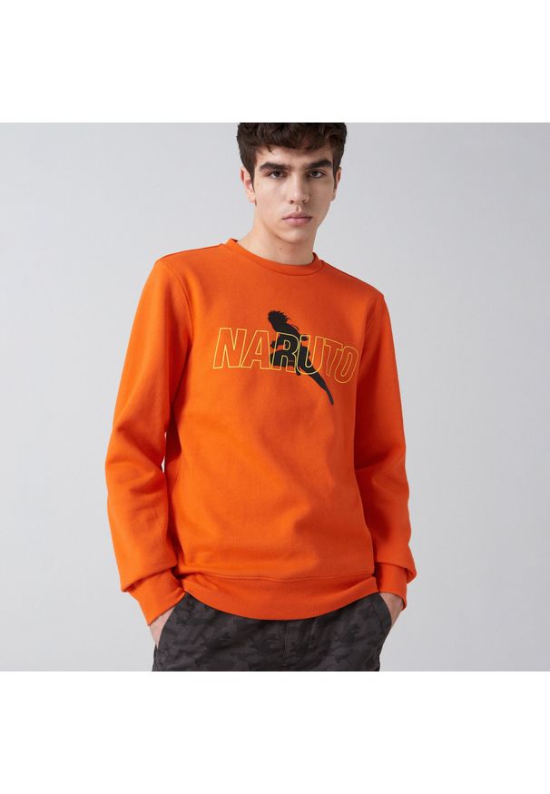 Cropp - Bluza Naruto - Pomarańczowy. Kolor: pomarańczowy