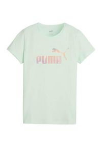 Koszulka sportowa damska Puma Ess+ Summer Daze. Kolor: zielony, niebieski, wielokolorowy. Materiał: bawełna. Długość rękawa: krótki rękaw. Długość: krótkie. Sport: fitness