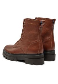 TOMMY HILFIGER - Tommy Hilfiger Trzewiki Bicolor Leather Lace-Up FW0FW08160 Brązowy. Kolor: brązowy. Materiał: skóra