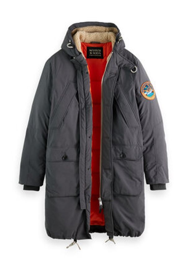 Scotch & Soda Parka 169114 Szary Regular Fit. Kolor: szary. Materiał: bawełna