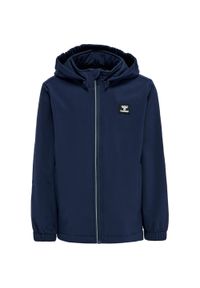 Dziecięca wodoodporna kurtka z kapturem Hummel Mars Softshell. Typ kołnierza: kaptur. Kolor: niebieski. Materiał: softshell #1