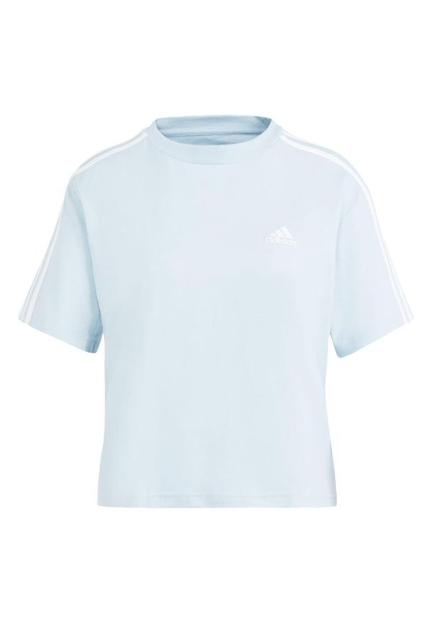 Adidas - Koszulka damska adidas Essentials 3-Stripes. Kolor: biały, wielokolorowy, niebieski. Długość: krótkie
