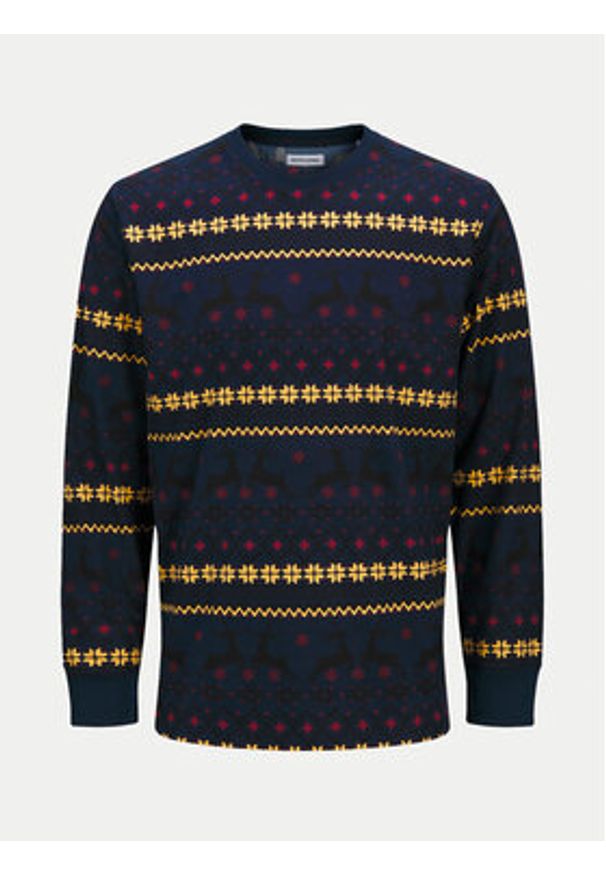 Jack & Jones - Jack&Jones Piżama 12268512 Granatowy Loose Fit. Kolor: niebieski. Materiał: syntetyk