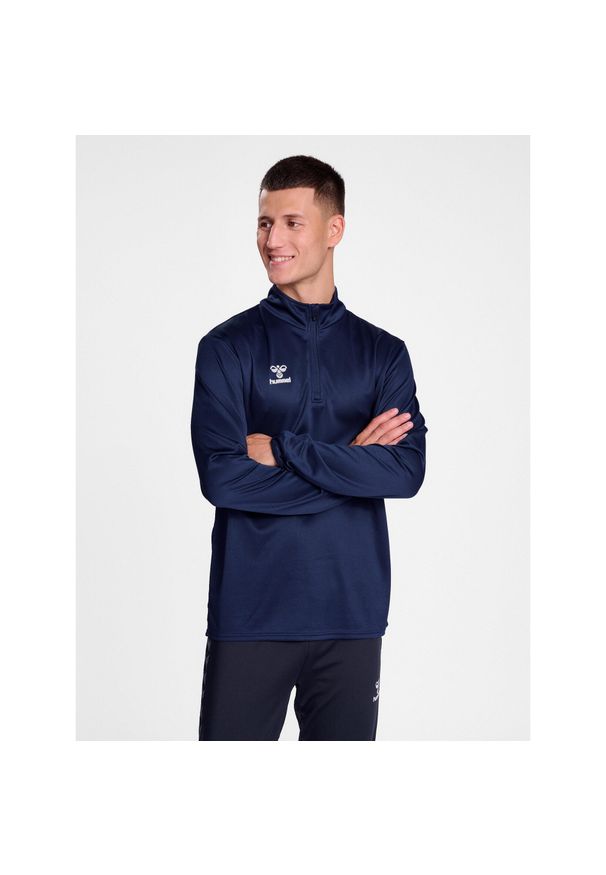 Bluza dresowa 1/2 zip Hummel Essential. Kolor: niebieski. Materiał: dresówka. Sport: fitness