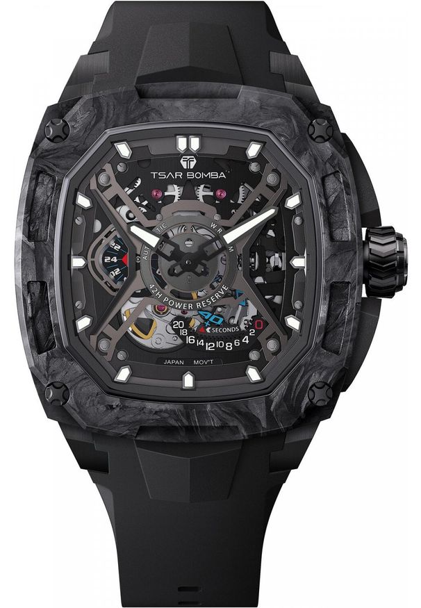 NoName - Zegarek męski Tsar Bomba TB8605-04 czarny. Kolor: czarny