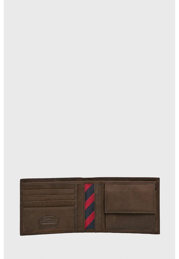 TOMMY HILFIGER - Tommy Hilfiger - Portfel skórzany Johnson. Kolor: brązowy. Materiał: skóra. Wzór: gładki