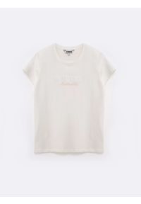 Big-Star - Koszulka damska z logo BIG STAR z kolekcji Authentic biała Della 100. Kolor: biały. Materiał: dzianina, poliester, materiał. Wzór: aplikacja. Styl: klasyczny #9