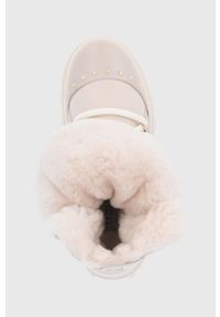 Inuikii - Śniegowce skórzane. Nosek buta: okrągły. Zapięcie: sznurówki. Kolor: beżowy. Materiał: skóra. Obcas: na platformie #2