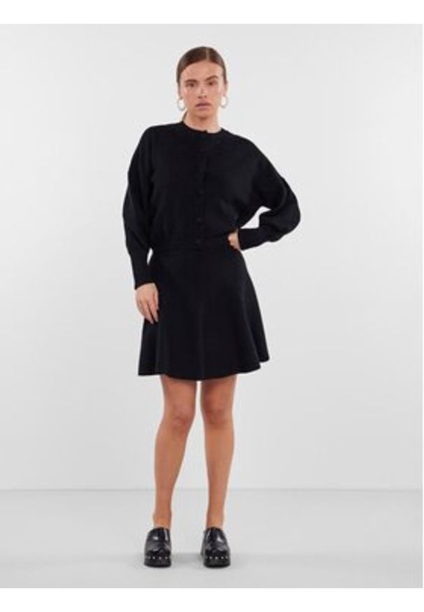 YAS Kardigan 26030699 Czarny Regular Fit. Kolor: czarny. Materiał: wiskoza