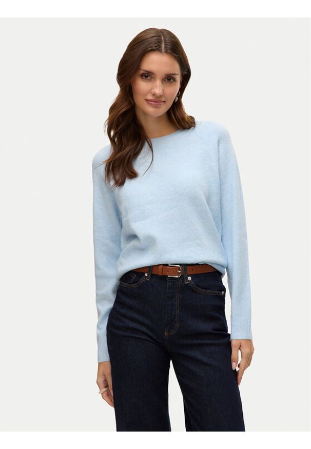 Vero Moda Sweter Doffy 10201022 Błękitny Regular Fit. Kolor: niebieski. Materiał: syntetyk