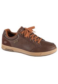 skechers - Skechers Sneakersy Sparkman 210944/CHOC Brązowy. Kolor: brązowy. Materiał: skóra