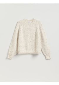 Reserved - Wzorzysty sweter - złamana biel. Materiał: dzianina, wełna #1