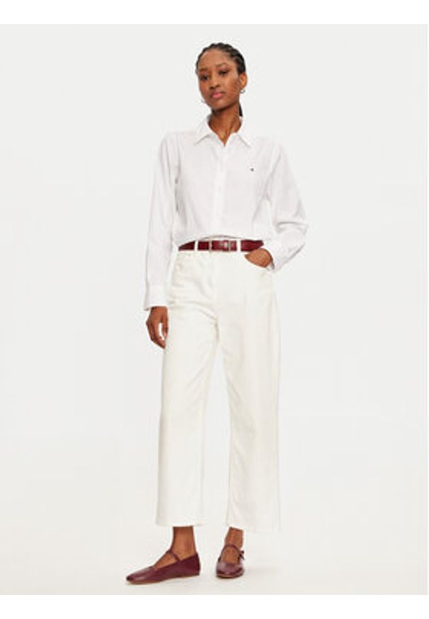 TOMMY HILFIGER - Tommy Hilfiger Koszula WW0WW44084 Biały Regular Fit. Kolor: biały. Materiał: bawełna