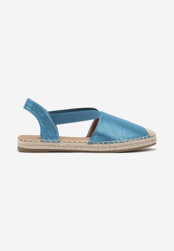 Born2be - Niebieskie Płaskie Espadryle z Imitacji Skóry Wialla. Kolor: niebieski. Materiał: skóra. Sezon: lato