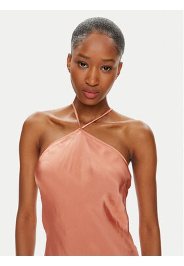 TwinSet - TWINSET Sukienka wieczorowa 241TT2161 Pomarańczowy Slim Fit. Kolor: pomarańczowy. Materiał: wiskoza. Styl: wizytowy