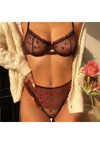 Intica - Komplet bielizny z siateczki z wzorem serc na wyjątkowe okazje Herma. Kolor: wielokolorowy. Materiał: materiał