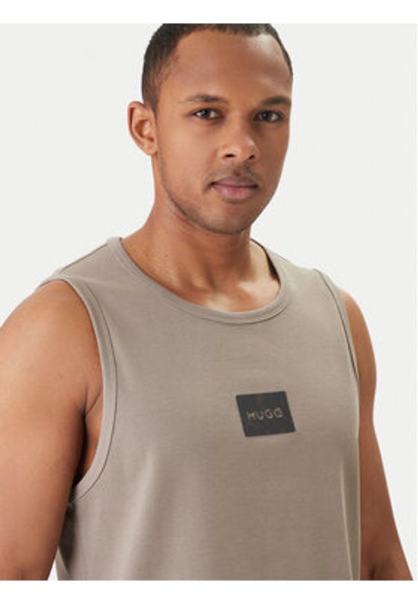 Hugo - HUGO Tank top Darrio 50557629 Beżowy Regular Fit. Kolor: beżowy. Materiał: bawełna